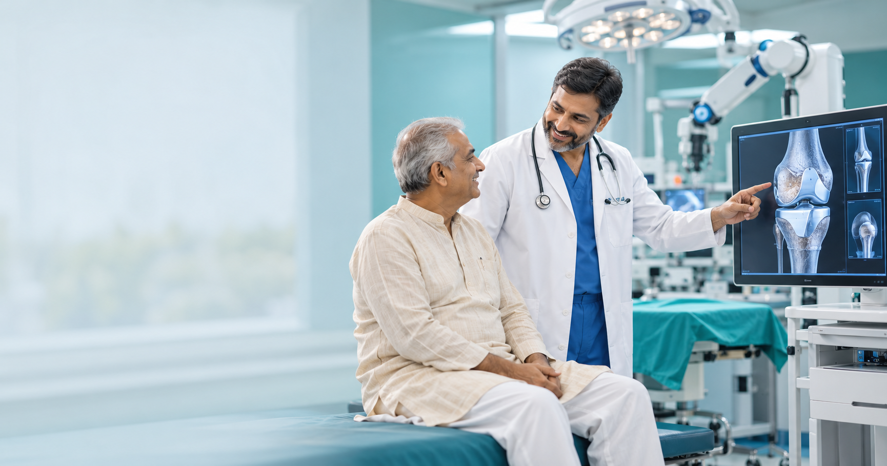 Robotic knee replacement surgery for knee joint treatment